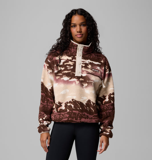 Forro polar para mujer de Columbia Helvetia™ II Printed Cropped Half Snap