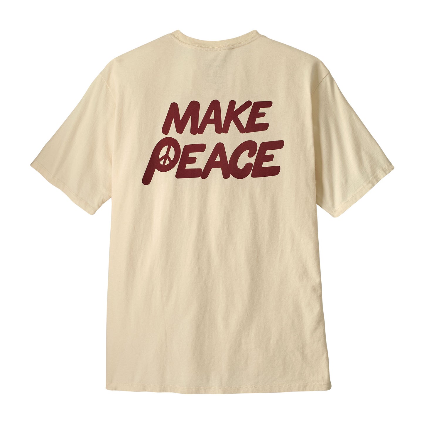 Camiseta hombre Patagonia M’s Balance Organic T-Shirt blanca Peace Seeds, algodón orgánico con gráfico de paz y armonía